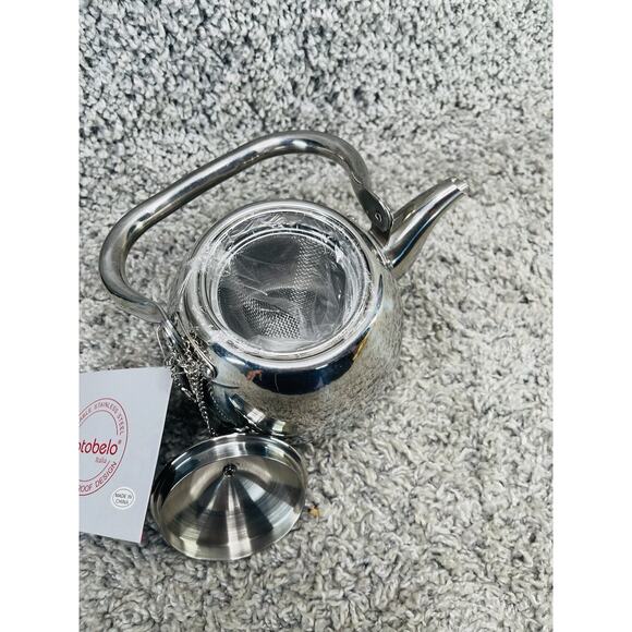 Potobelo Italia Stainless Steel Kettle Teapot 1 Qt Authentic Kitchen Gadget New - Picture 9 of 10